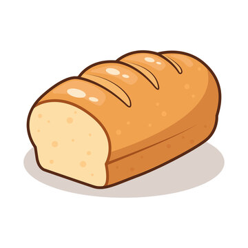 Bread Loaf Flat Illustration Fresh Bakery Bread Icon