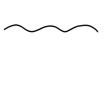 Hand-drawn vertical wavy squiggle line, black curvy stroke doodle on whit