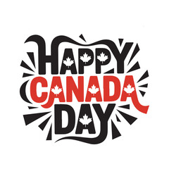 Obraz premium Happy Canada Day patriotic celebration with maple leaf festive red and white background design For social media post