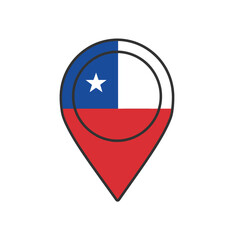 Fototapeta premium A colorful illustration of a location pin with a flag design on a white background
