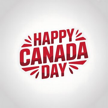 Happy Canada Day text with festive maple leaf theme patriotic celebration design colorful background For Social Media post