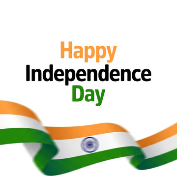 Happy Independence Day India patriotic celebration with tricolor flag festive background design