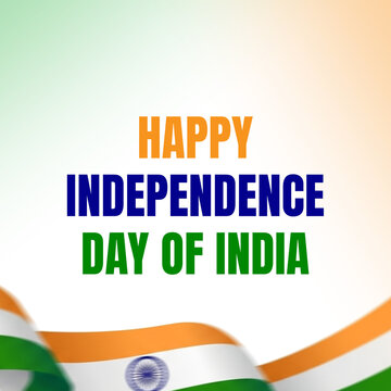 Happy Independence Day India patriotic celebration with tricolor flag festive background design For Social Media post