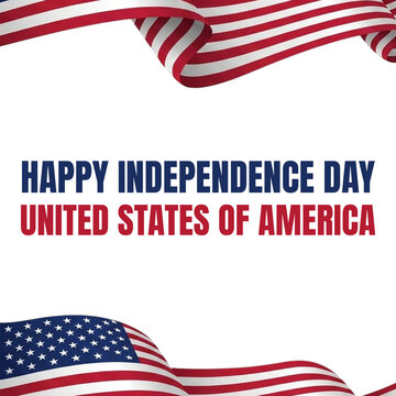 USA Happy Independence Day patriotic celebration with American flag festive background design For Social Media post