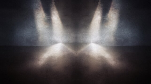 Abstract Light Rays Creating Intriguing Patterns in a Dark Space with Mysterious Atmosphere and Unsettling Ambiance for Artistic Visuals
