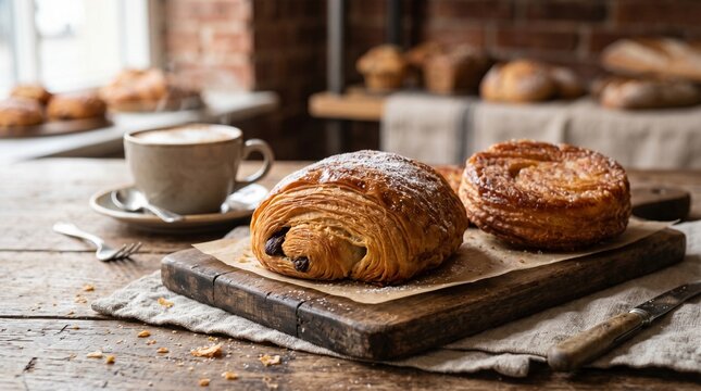 cup of coffee and croissant
