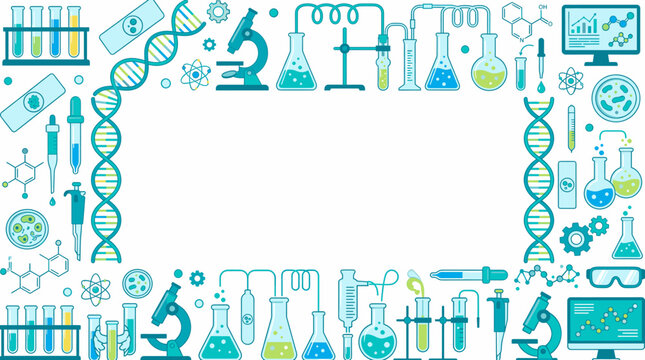 Scientific Laboratory Research and Development Border Design for Chemical and Biological Experiments