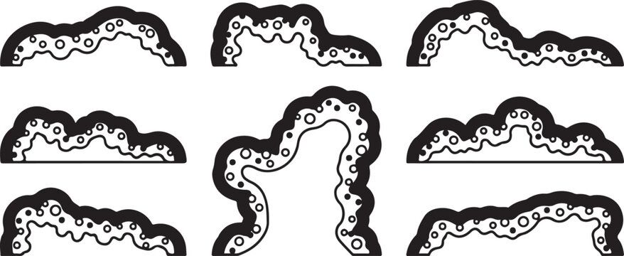 Various animal footprints on a muddy surface with distinct patterns Vector