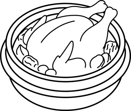 백숙 흑백