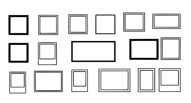 Arrangement of black rectangles a study in geometric shapes and varying sizes