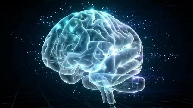 4k cinematic neural network brain activity motion graphics loop