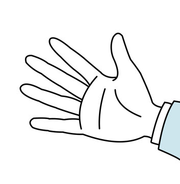 じゃんけんのパーを出す手のイラスト