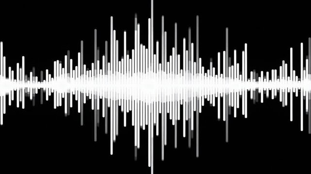 loopable black and white audio visualization effect video