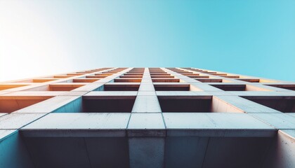 Fototapeta premium Modern Architecture Project Progress at a Minimalist Construction Site with Geometric Facades