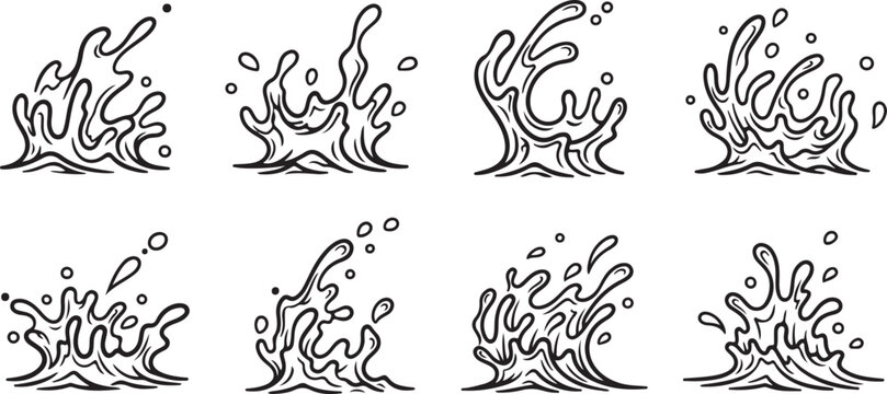 Various handwritten signatures on a plain white background Vector