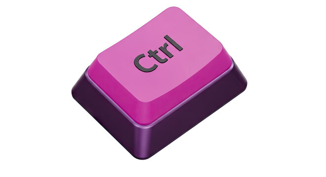 Purple 3D Render of a Ctrl Keyboard Key
