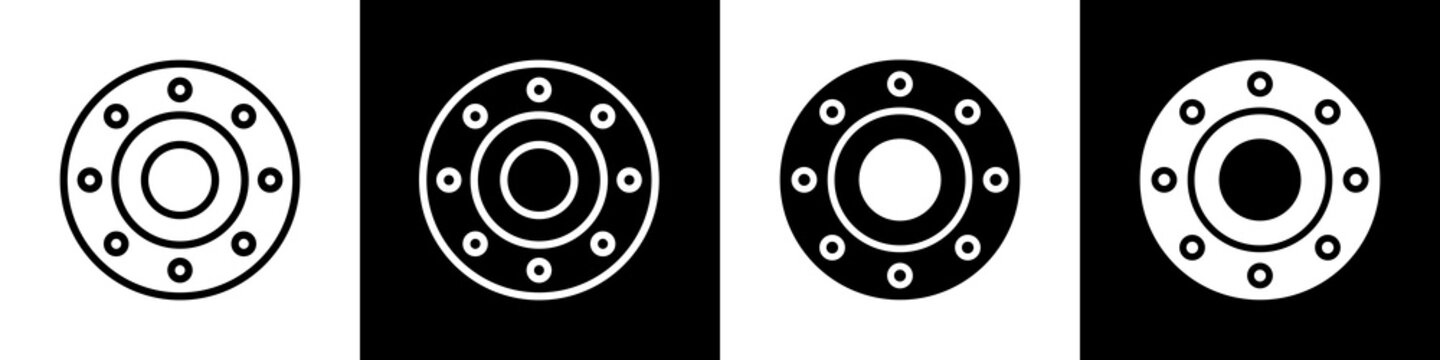 Light metals black and white icon design concept