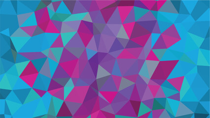 Fototapeta premium A dynamic low polygonal design displays an exciting blend of pink, purple, and blue triangles