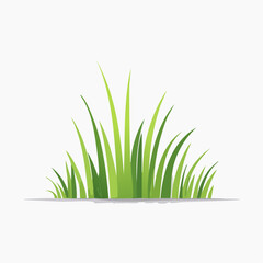 Fototapeta premium Vibrant Green Grass Blades illustration on a Plain White Background