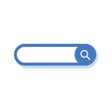 Simple search bar with magnifying glass icon on the side and blue outline