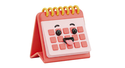 Naklejka premium Cute 3D Cartoon Calendar Character