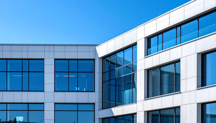 Obraz premium Modern Commercial Real Estate Complex with Minimalist Architectural Design