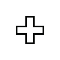 Fototapeta premium Medical cross symbol, healthcare icon, line art
