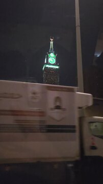 Zamzam Tower Viewed Through an Ornate Architectural