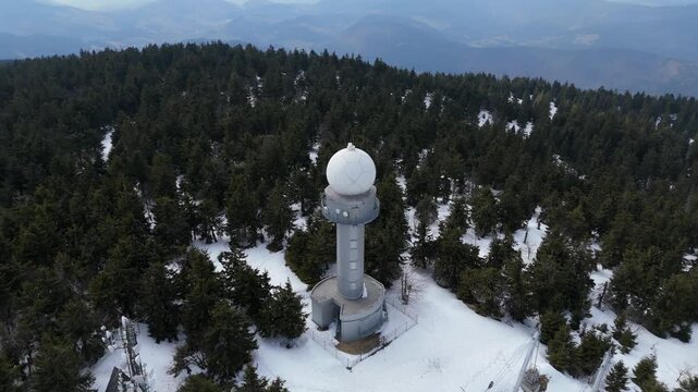 Technical Weather Station Tower Aerial Orbit Perspective