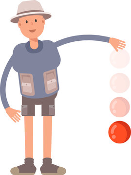 Tourist Character Throwing Ball
