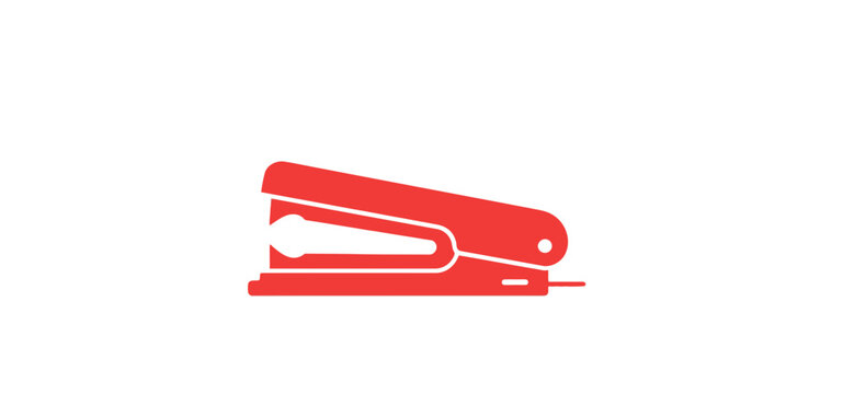 Red Stapler with Staple.