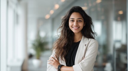 Fototapeta premium business portrait of young indian woman in office