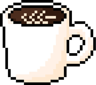 Coffee of Latte Art in Pixel Art