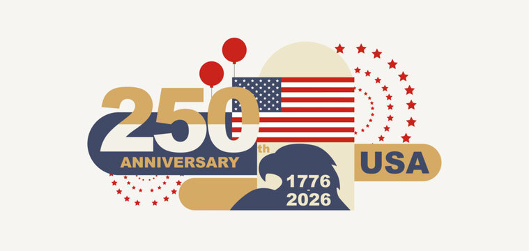 250th Anniversary of USA banner.