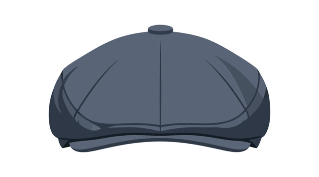 Flat of a dark gray flat cap viewed from front cap dark gray hat