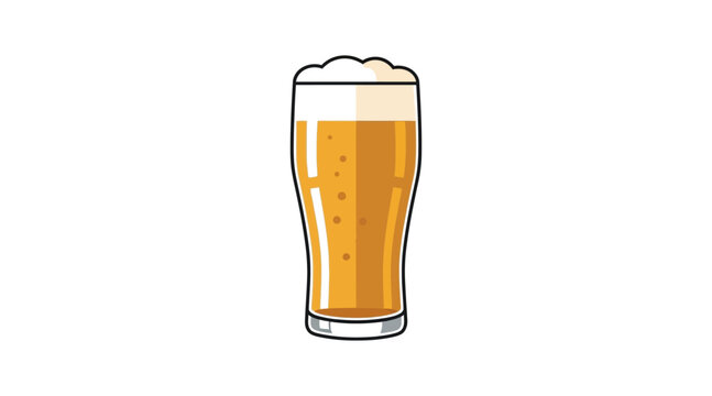 Flat of amber beer in a frosted pint glass flat beer