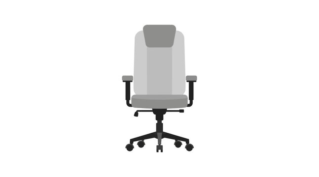 Flat of gray office chair with five wheels flat office chair