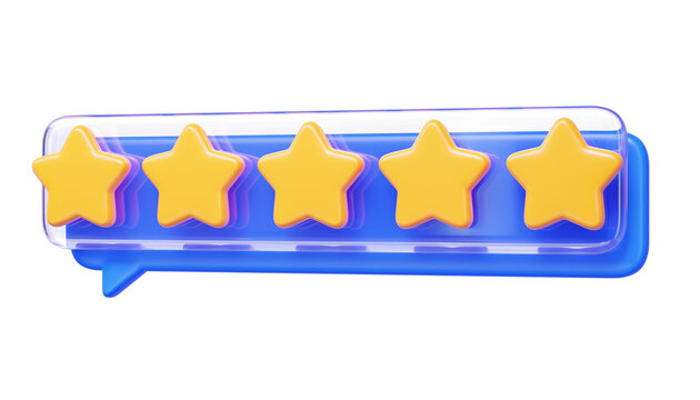 3d five star rating icon