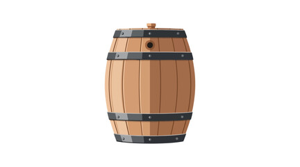 Flat of wooden barrel with metal hoops flat wooden barrel © AfsanaStock