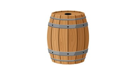 Flat of wooden barrel with metal hoops flat wooden barrel © AfsanaStock