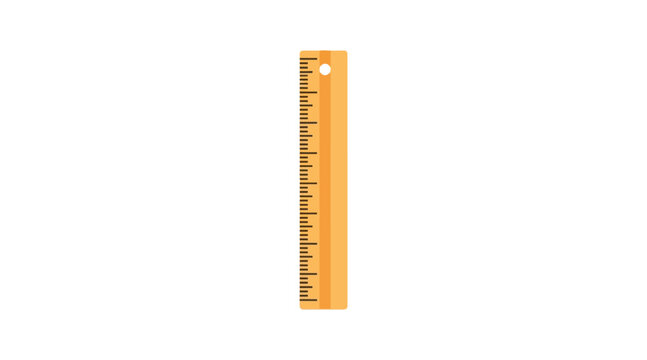 Flat orange ruler with centimeter and millimeter markings