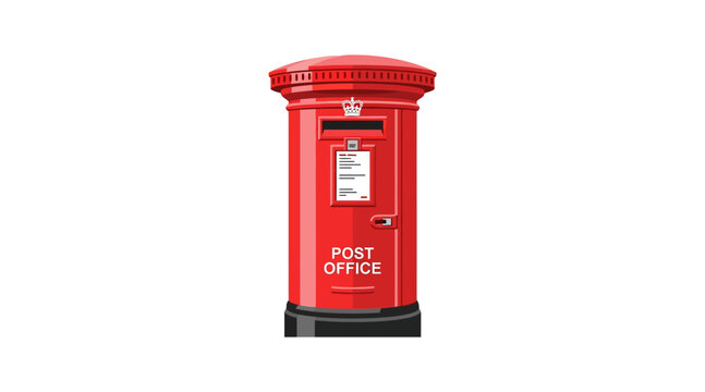 Red traditional pillar post office box with union jack