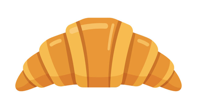 Golden croissant, flat pastry baked good golden brown