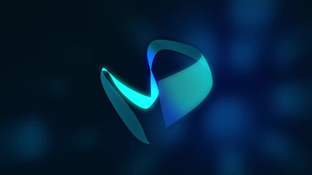 Abstract Ribbon Motion: Futuristic Glowing Light Trails and Curved Parallel Lines Flowing Through Dark Digital Space, Elegant High-Tech Data Animation for Corporate and Science Backgrounds.