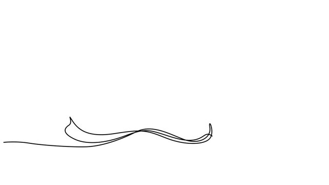 Minimalist wave, abstract line art, simple black curves, decorative element, design pattern video