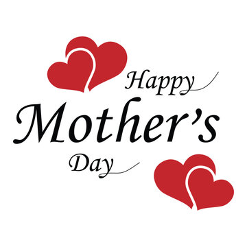Stylish Mother's Day Calligraphy red Hearts Digital Vector Design eps 10.