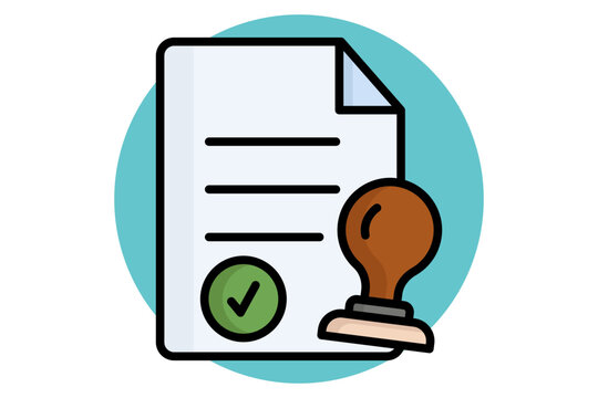Permit icon. Icon related to legality. Government elements vector illustration. colored icon style