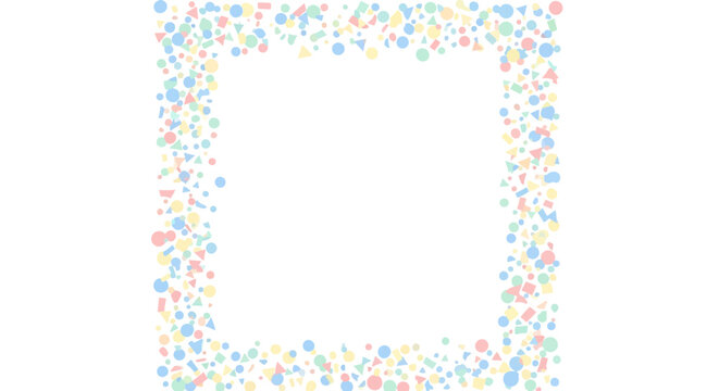 Colorful confetti frame border decoration.