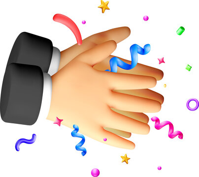 3D Clapping hands representing applause