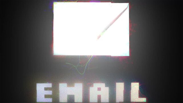 Email  error concept on green concept. Email sent error concept. 4k video animation